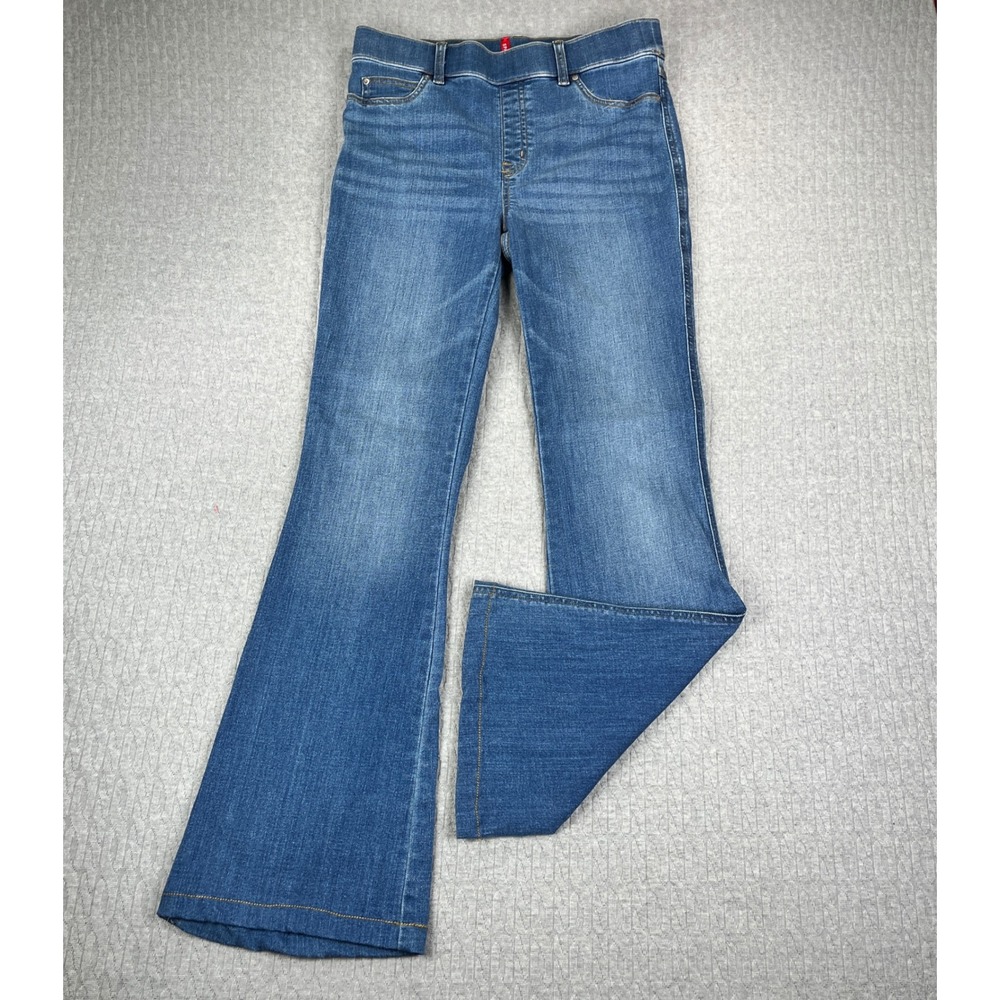 Spanx Bootcut Flare‎ Jeans Women M 31x31 Blue Stretch High Rise medium wash